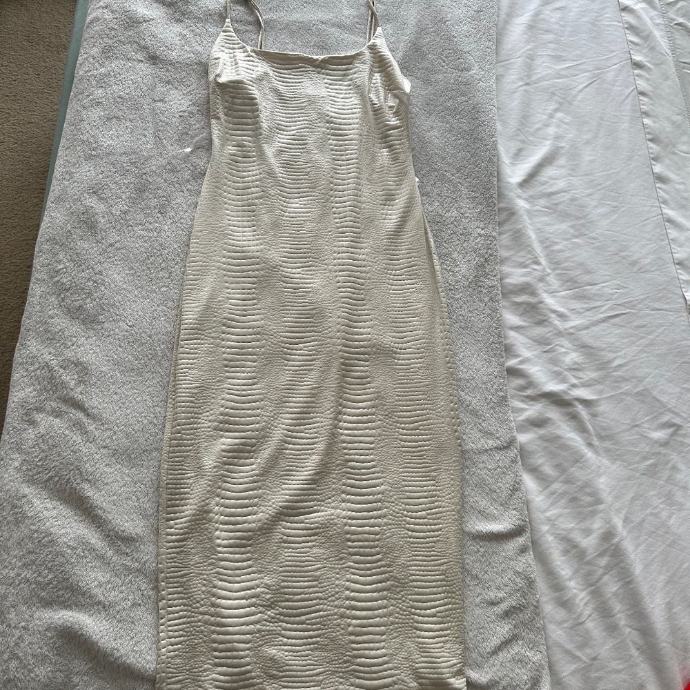 Cream animal print midi dress
